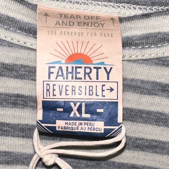 $128 Faherty long sleeve reversible shirt tee super soft XL - Picture 6 of 14